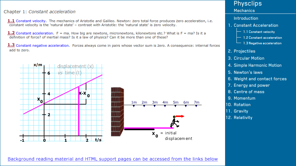 Motion acceleration and forces